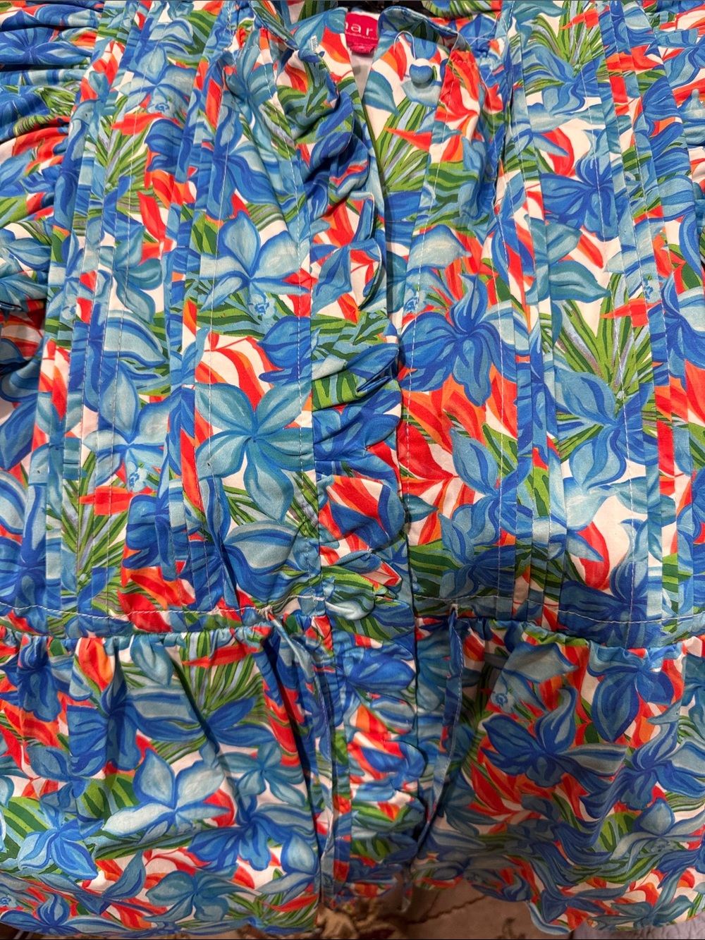 Blue Floral Ruffle Short-Sleeve Blouse - Picture 3 of 4